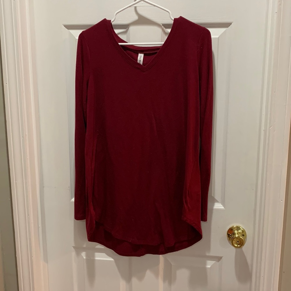Burgundy long sleeve tunic